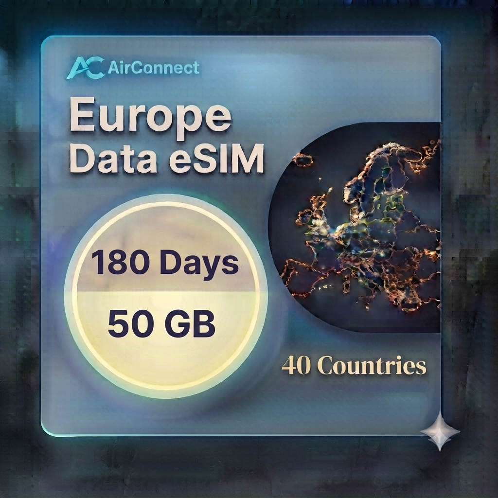 Europe(40+ areas) 50GB 180Days