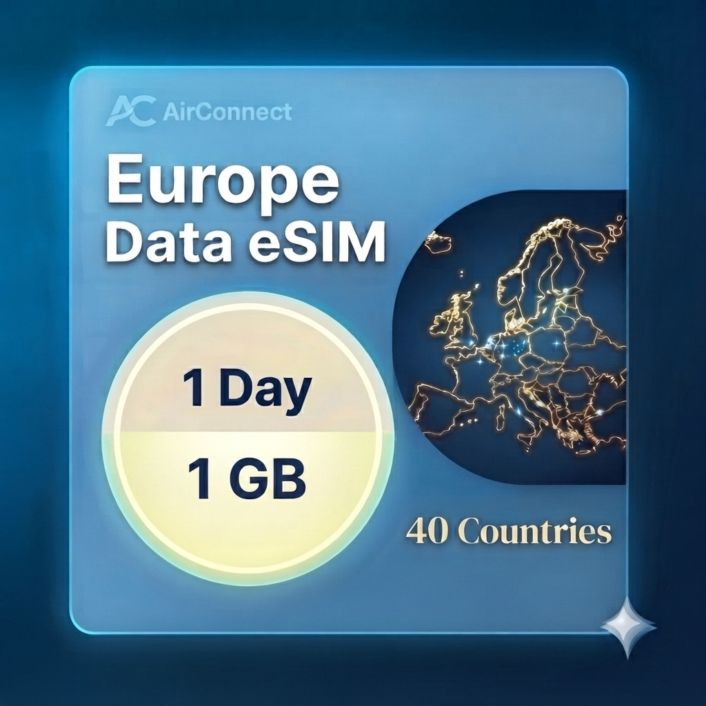 Europe(40+ areas) 1GB/Day