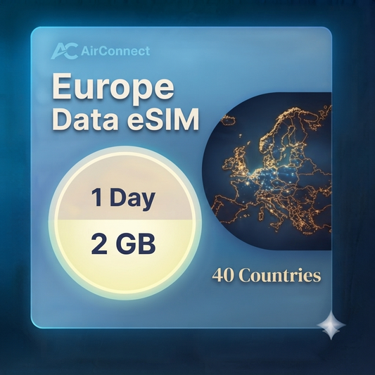 Europe(40+ areas) 2GB/Day