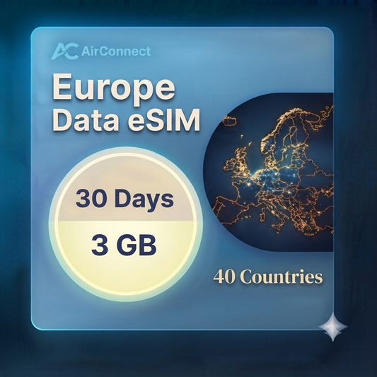 Europe(40+ areas) 3GB 30Days