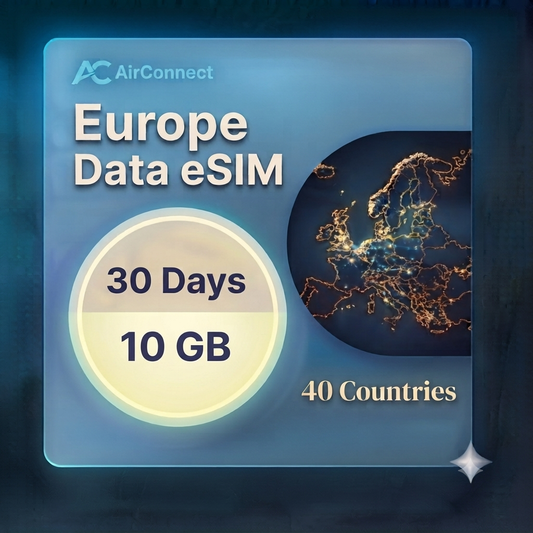 Europe(40+ areas) 10GB 30Days