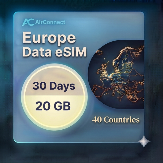 Europe(40+ areas) 20GB 30Days