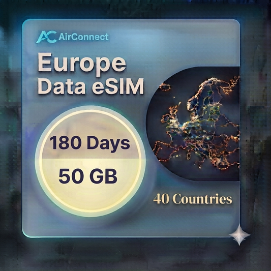 Europe(40+ areas) 50GB 180Days